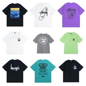 Summer fashion brand Stu creative reverse logo letter pure cotton T-shirt-1847